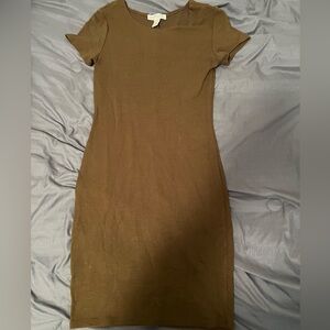 Forever 21 Dress Medium Olive Green Form Fitting Body Con
